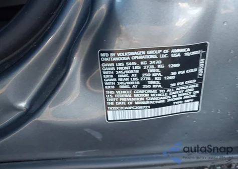 2023 Volkswagen Atlas Cross Sport 2.0T Se z USA, uszkodzony, nr VIN 1V2DC2CA0PC208721